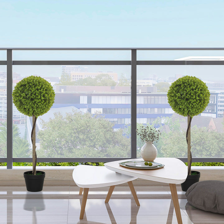 Kunstigt eukalyptustræ, sæt med 2, inklusive potte, nem at pleje, 90 cm