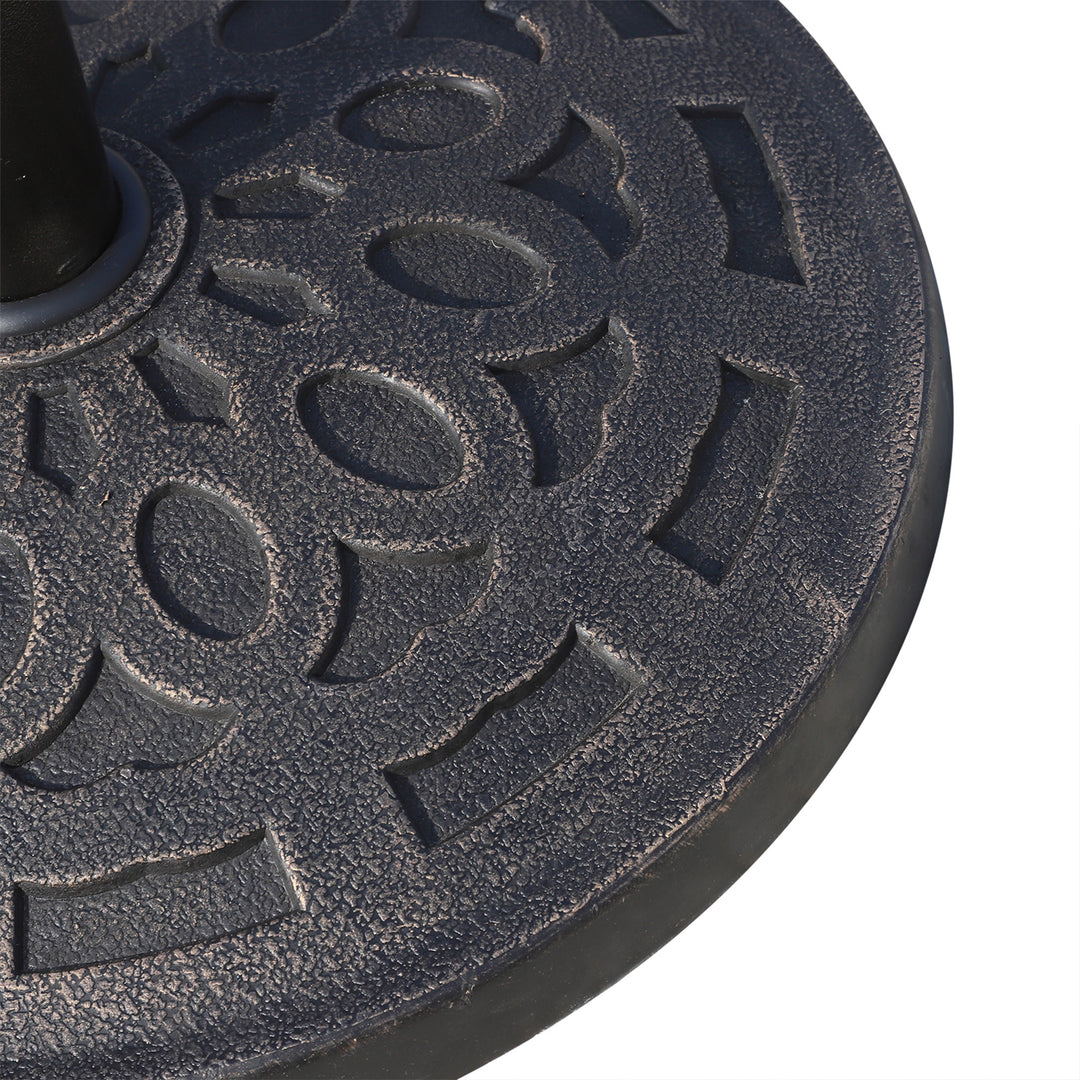 Parasolfod i harpiks, 14 kg, med håndtag, rund parasolholder, til parasoller med 38 mm/48 mm stangdiameter, til altan, terrasse, have, bronze