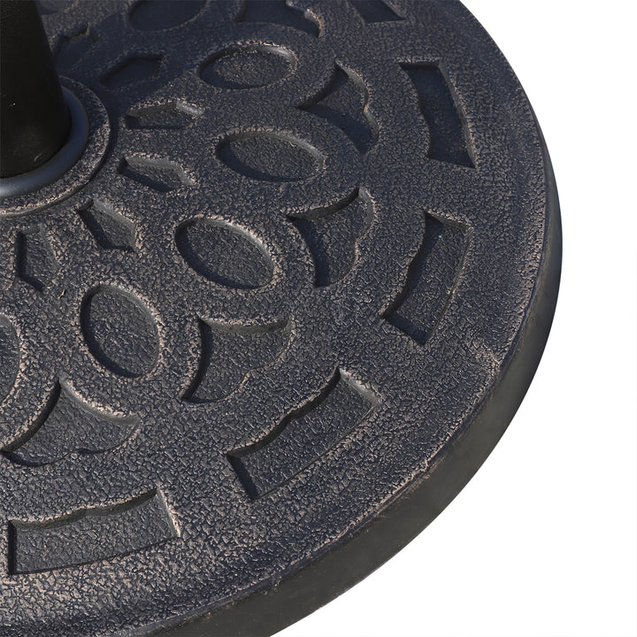 Parasolfod i harpiks, 14 kg, med håndtag, rund parasolholder, til parasoller med 38 mm/48 mm stangdiameter, til altan, terrasse, have, bronze