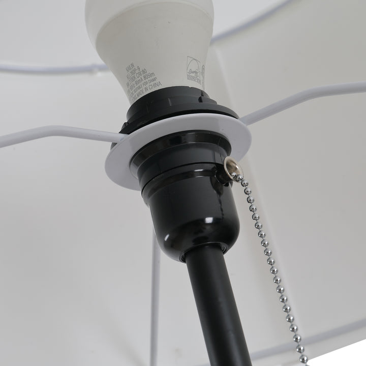 Gulvlampe e27, stål+polyester, 37x37x152cm (sort+hvid)