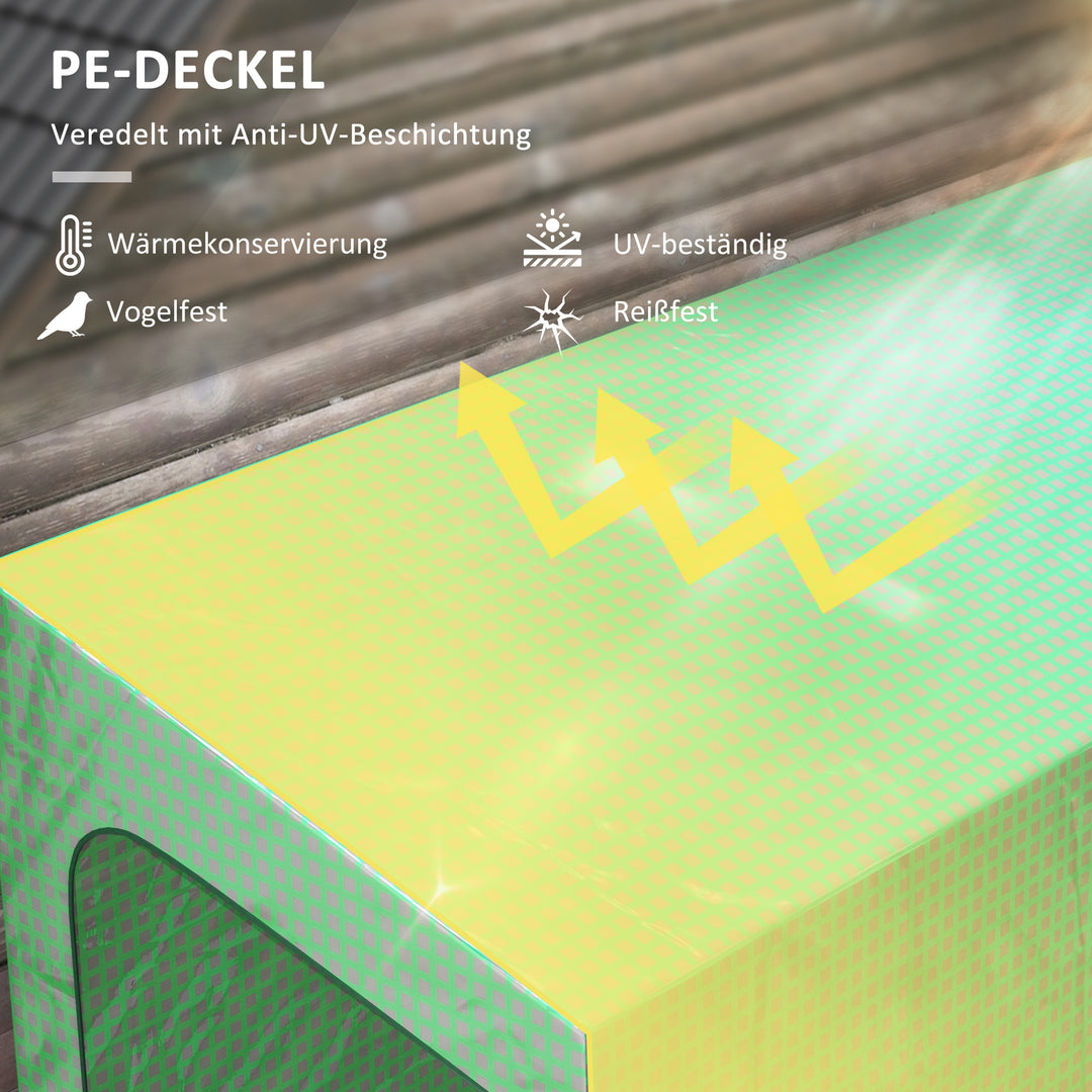 Lean-to drivhus med kold ramme, rulleporte, vejrbestandig, 200 cm x 80 cm x 200 cm, grøn