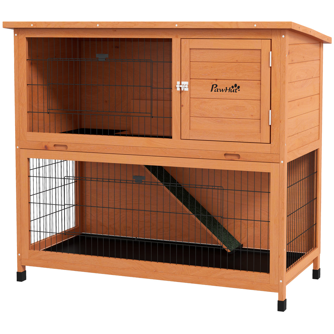 Smådyrsbur/gnaverbur, vejrbestandig, 2 bundbakker, 123 x 63 x 112 cm, orange
