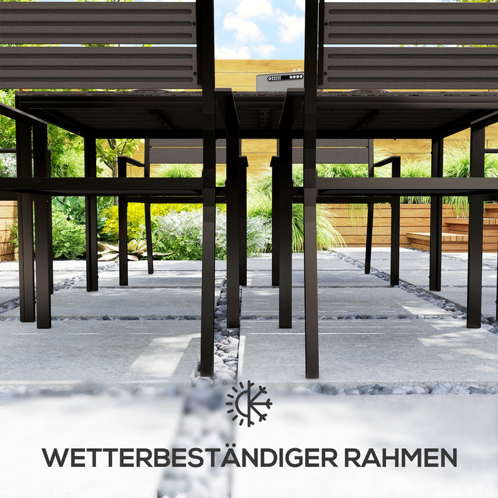 7-Delt spisebordssæt til 6 personer, spisebord med 6 stole, slidset bord, mørkebrun