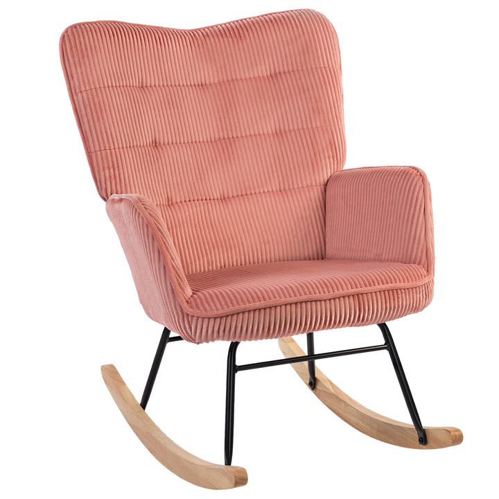 Gyngestol, lænestol, gyngestol, belastningskapacitet op til 120 kg, polyester, 98 x 71 x 101 cm, pink