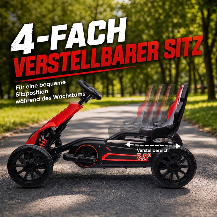 Elektrisk gokart til børn 12V 3-5 km/t gokart til 3-8-årige, rød