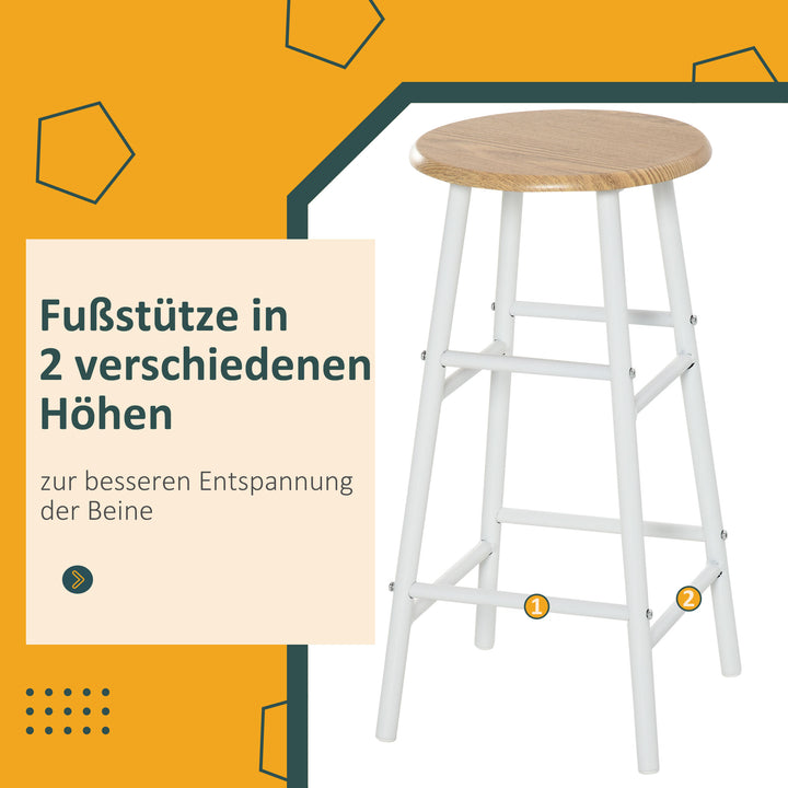 Barbordsæt barbord med 2 barstole spisesæt køkkenbord med opbevaringshylde spisebord til spisestue, køkken, hvid