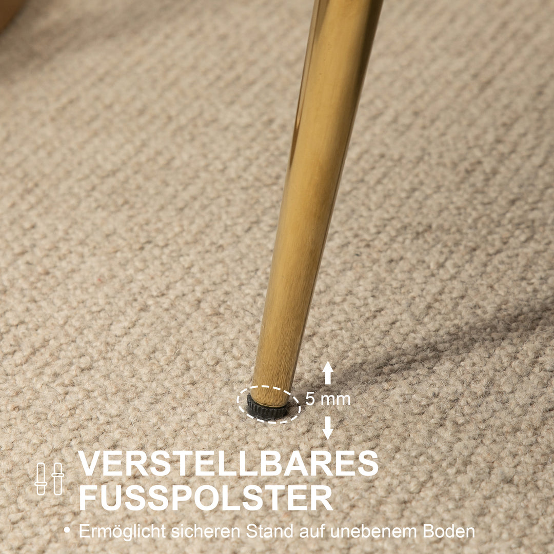 Vintage 2-personers sofa, polstrede møbler, fløjlslook, op til 150 kg, creme/guld