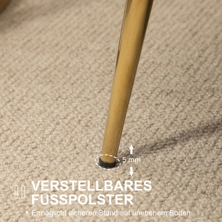 Vintage 2-personers sofa, polstrede møbler, fløjlslook, op til 150 kg, creme/guld