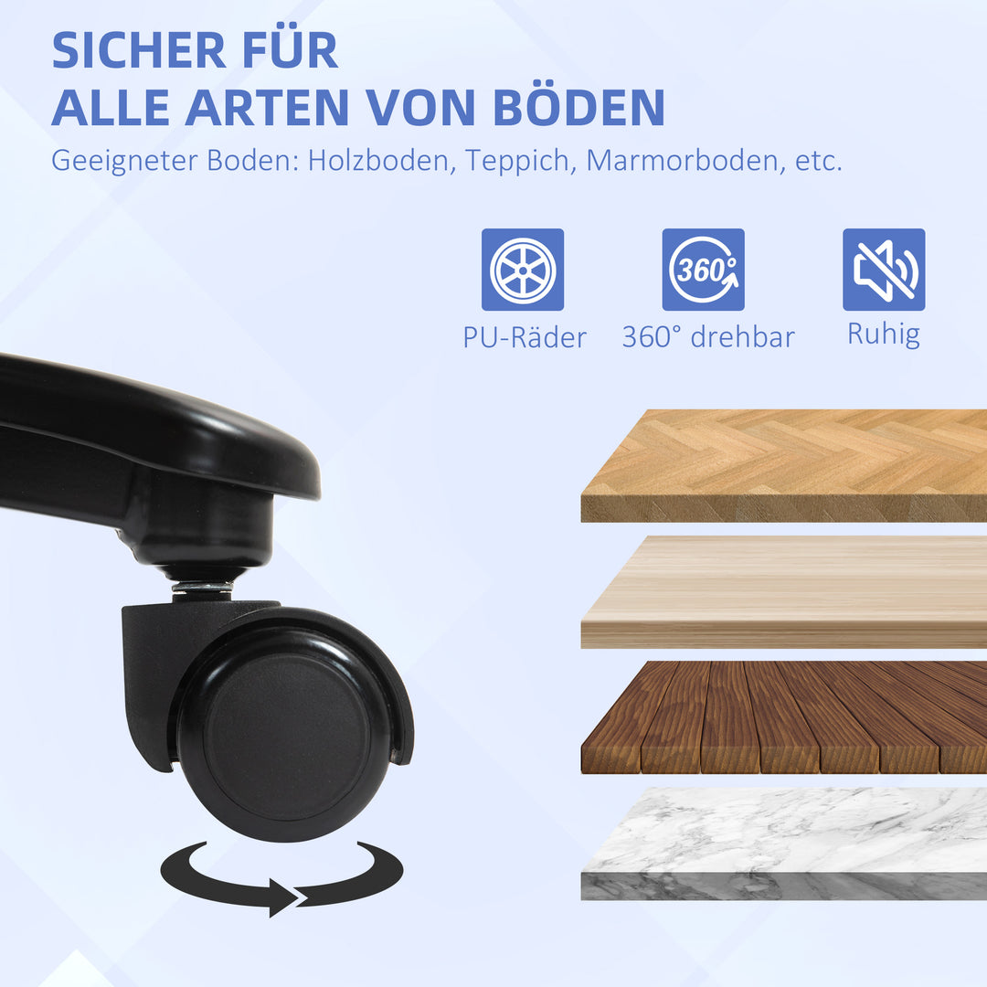 Stor høj kontorstol, 200 kg bæreevne, robust konstruktion, blødt betræk, lysegrå