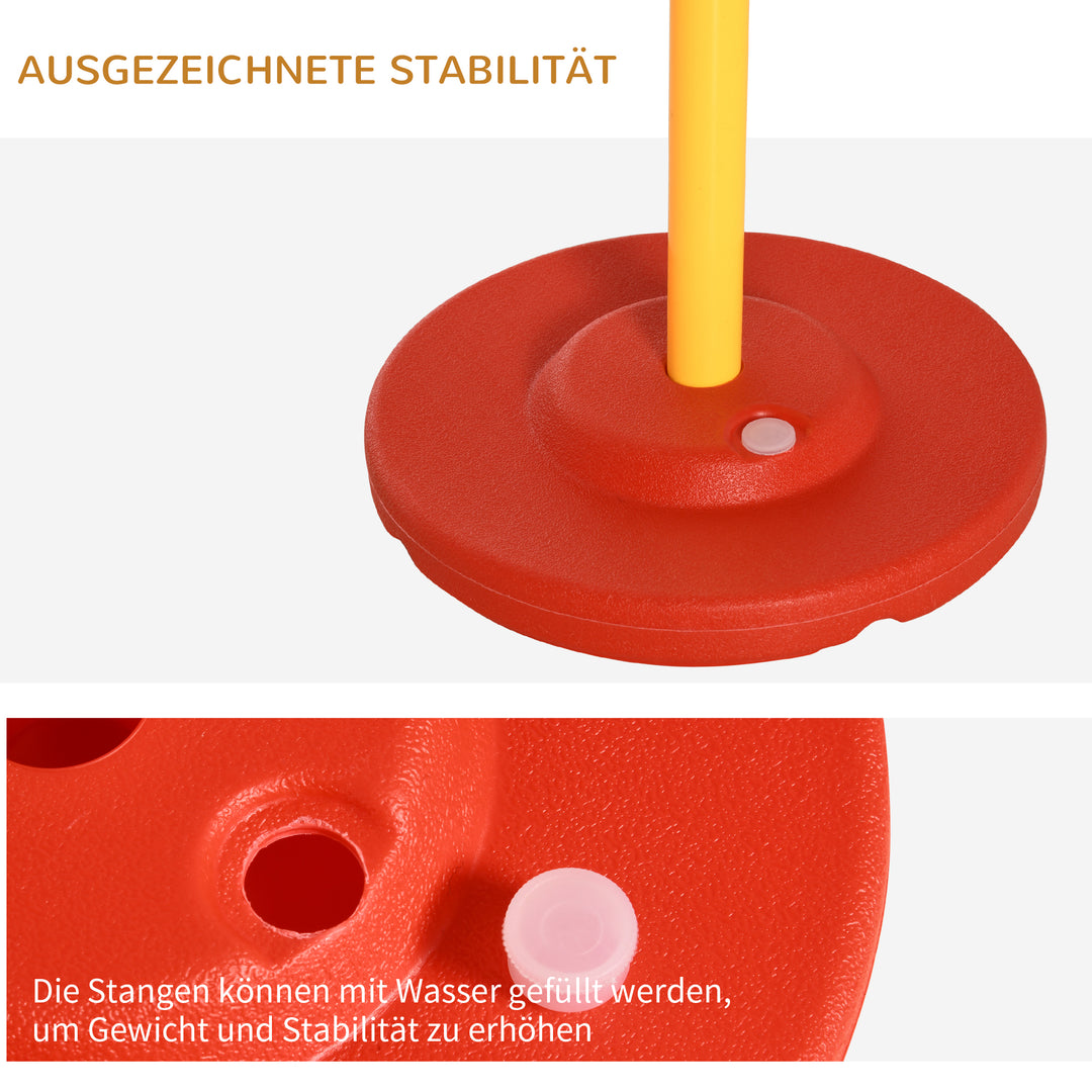 Hunde agility sæt med 4 forhindringer rød+gul