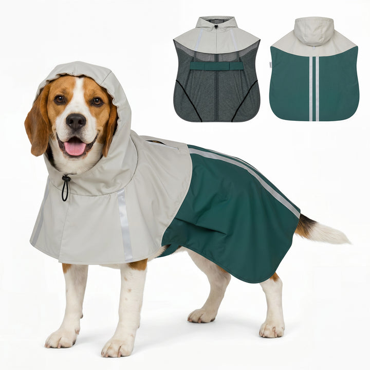 Vandtæt hunderegnjakke til mellemstore hunde