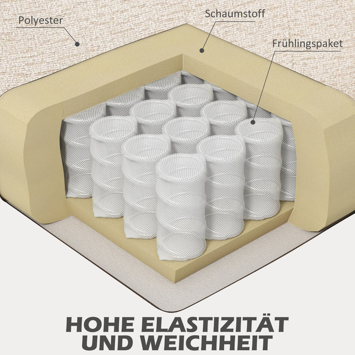 To-personers sofa, komfortabel, 134 x 71 x 82 cm, beige