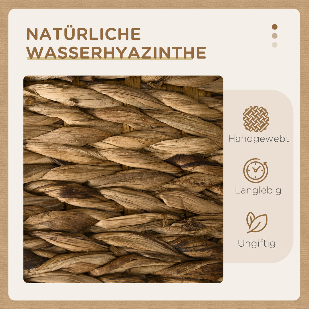 3-Etagers boho kattehule med 3 indgange og hynde, 40 cm x 40 cm x 73 cm, lysebrun + cremehvid