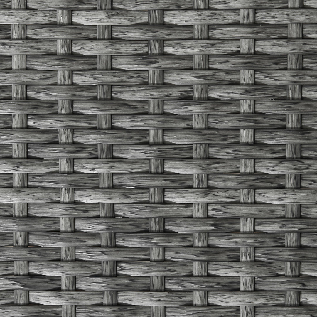 3-Delt havemøbelsæt i rattan med 2 stole og 1 klapbord, grå