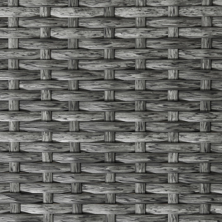 3-Delt havemøbelsæt i rattan med 2 stole og 1 klapbord, grå