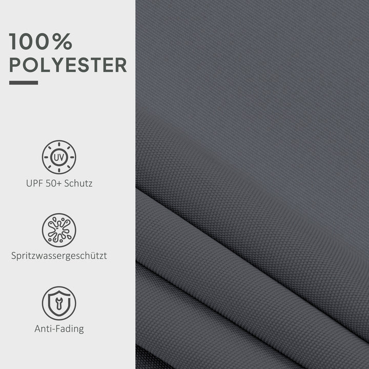 Markisestof med kap, vandafvisende, erstatningsstof til 3 x 2,5 m markiser, grå