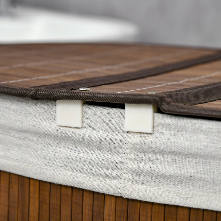 Vasketøjskurv, 100l kapacitet, aftageligt låg, 38 cm x 38 cm x 57 cm, brun