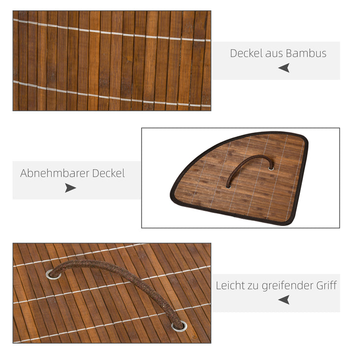 Vasketøjskurv, 55l kapacitet, aftageligt låg, 38 cm x 38 cm x 57 cm, brun