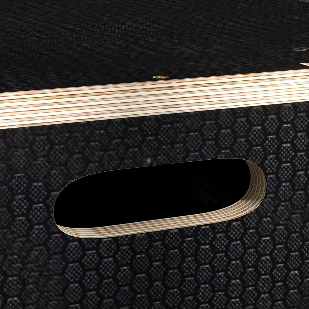 Plyo-boks/springboks, robust, 76x61x51 cm, sort, håndtag 10x3,5 cm, op til 120 kg