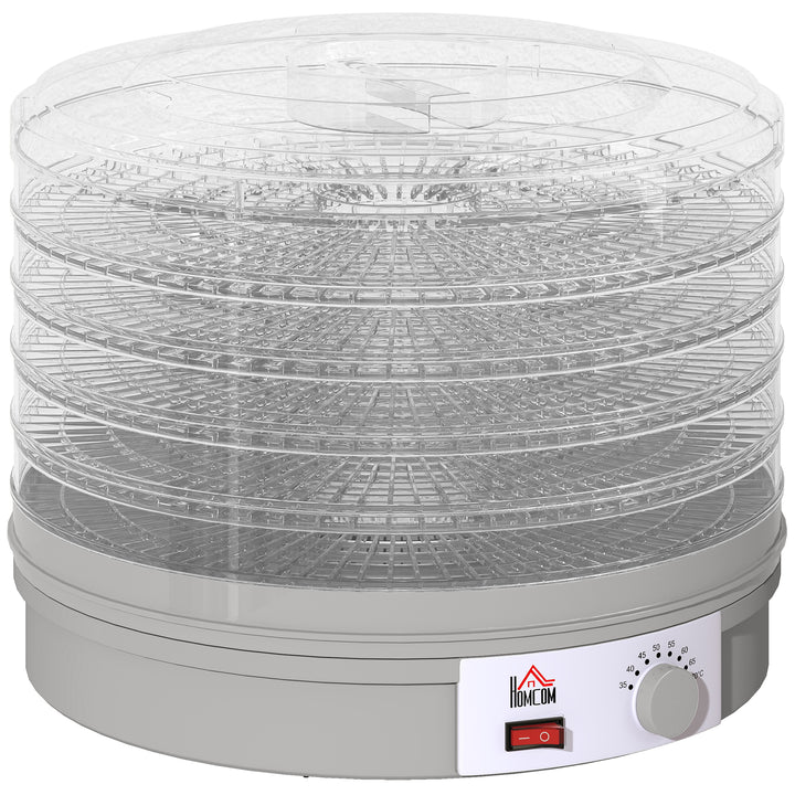5-lags maddehydrator, 245W dehydrator med justerbar temperaturkontrol, grå