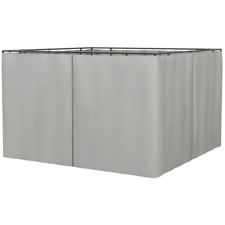 Reservegardin til pavillon, sæt med 4, til 3x3m pavilloner, 302x205cm, lysegrå