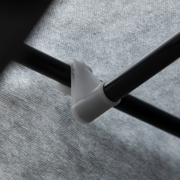 Stofgarderobe, opbevaringsløsning, 8 hylder, 2 garderobestativer, mørkegrå