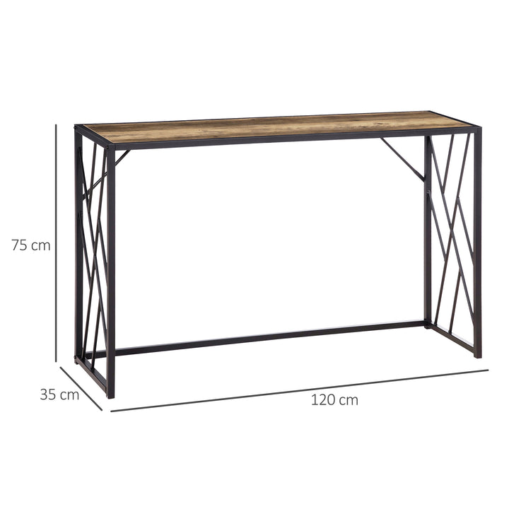 Konsolbord, entrebord, industridesign, robust metalramme, 120 x 35 x 75 cm
