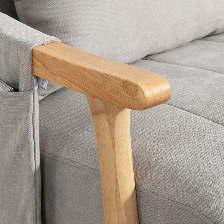 Gyngestol med nyrehynde, bredt sæde, bøgetræsstel, op til 120 kg, grå