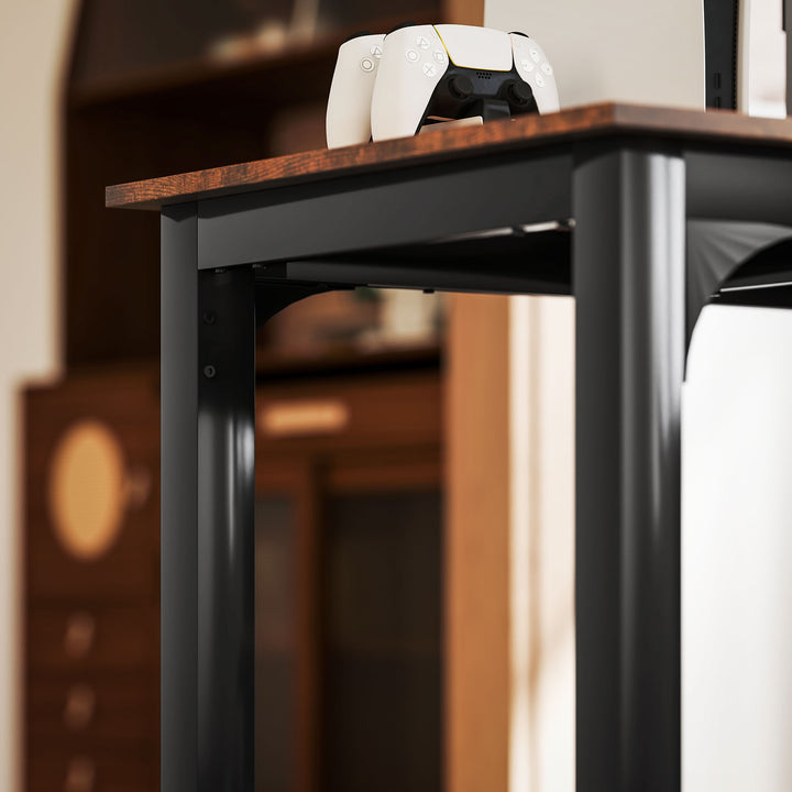 Skrivebord, computerbord, rustikt design, masser af plads, spånplade, brun