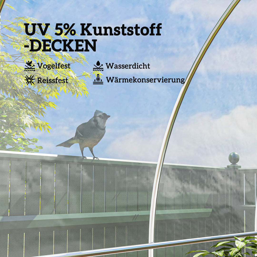 Drivhusoverdækning, plastikplanteoverdækning, uv-resistent, vandtæt, 8 x 10 m