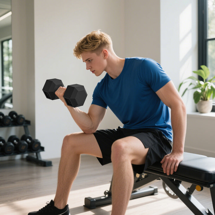 Håndvægte med riflet håndtag, støbejernshåndvægte, 2 x 15 kg, håndvægte til mænd og kvinder