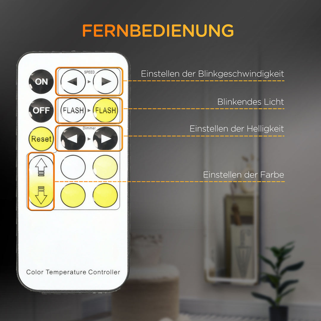 2-I-1 spejl i fuld længde med led-lys, fritstående, vægmonteret, dæmpbar, 40 cm x 37 cm x 156,5 cm, sølv