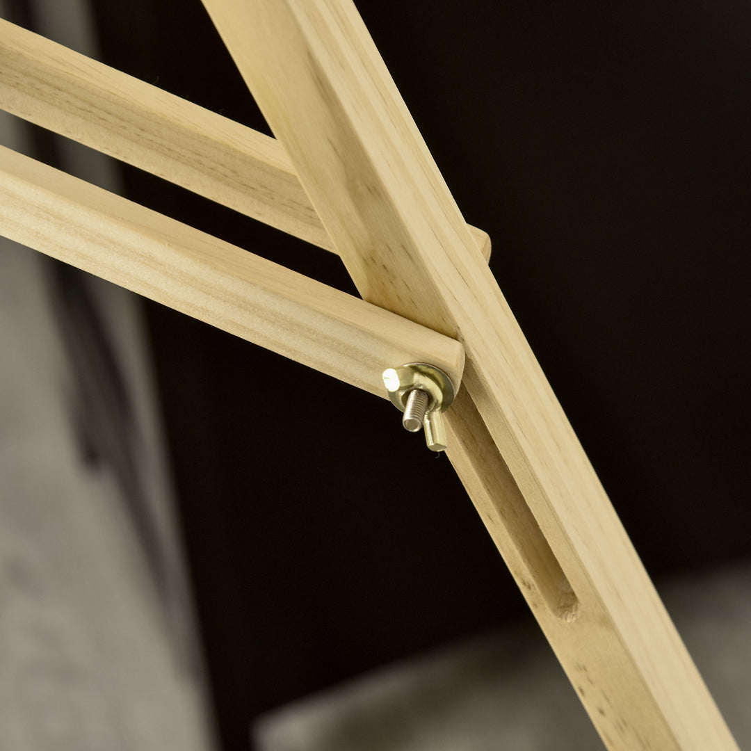 Staffeli, siddende og stående staffeli, foldbart studiestaffeli, 75° justerbart med holder til kunst, maleri og udendørs reklame, fyrretræ, naturtræ, 51,5 x 71,5 x 134,5 cm