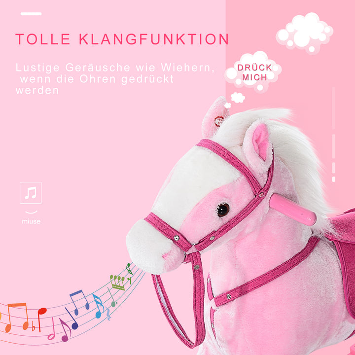 Børns gyngehest gyngedyr gyngelegetøj vrinskende pink 74x28x65cm