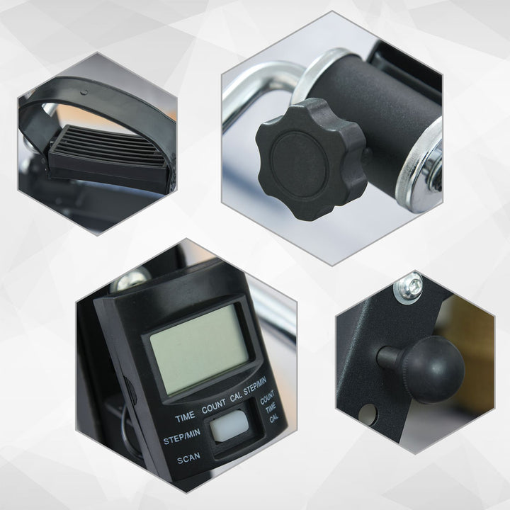 Pedaltræner til seniorer ekstra stille mini-motionscykel med lcd-skærm fastgørelsesrem arm- og bentræner motionstrænerbordcykel minicykel fitnessudstyr til hjemmekontor