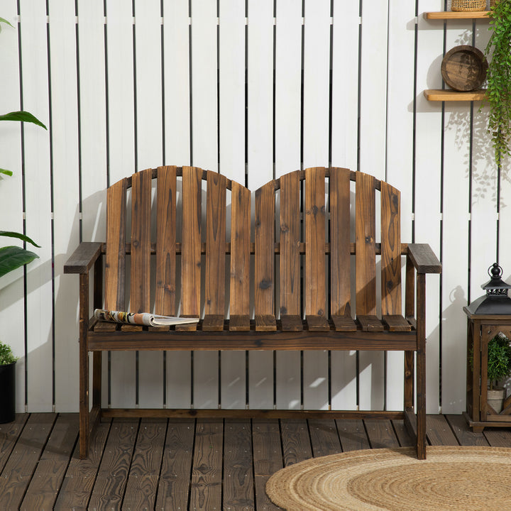 Havebænk til 2 personer, rustikt design, fyrretræ, 114x63x86 cm