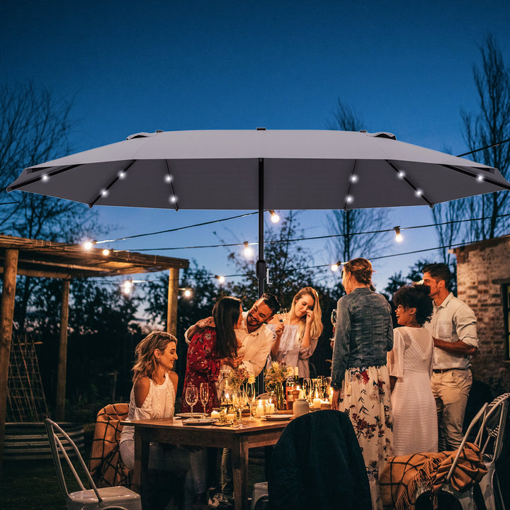 Oval parasol mørkegrå 440 x 260 cm