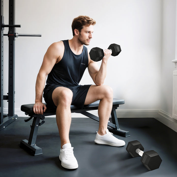 Håndvægtsæt, sæt med 2 håndvægte med riflede håndtag, støbejernshåndvægtsæt, 2 x 6 kg, håndvægte til mænd og kvinder, håndvægtsæt til hjemmet, fitnesscenteret, styrketræning