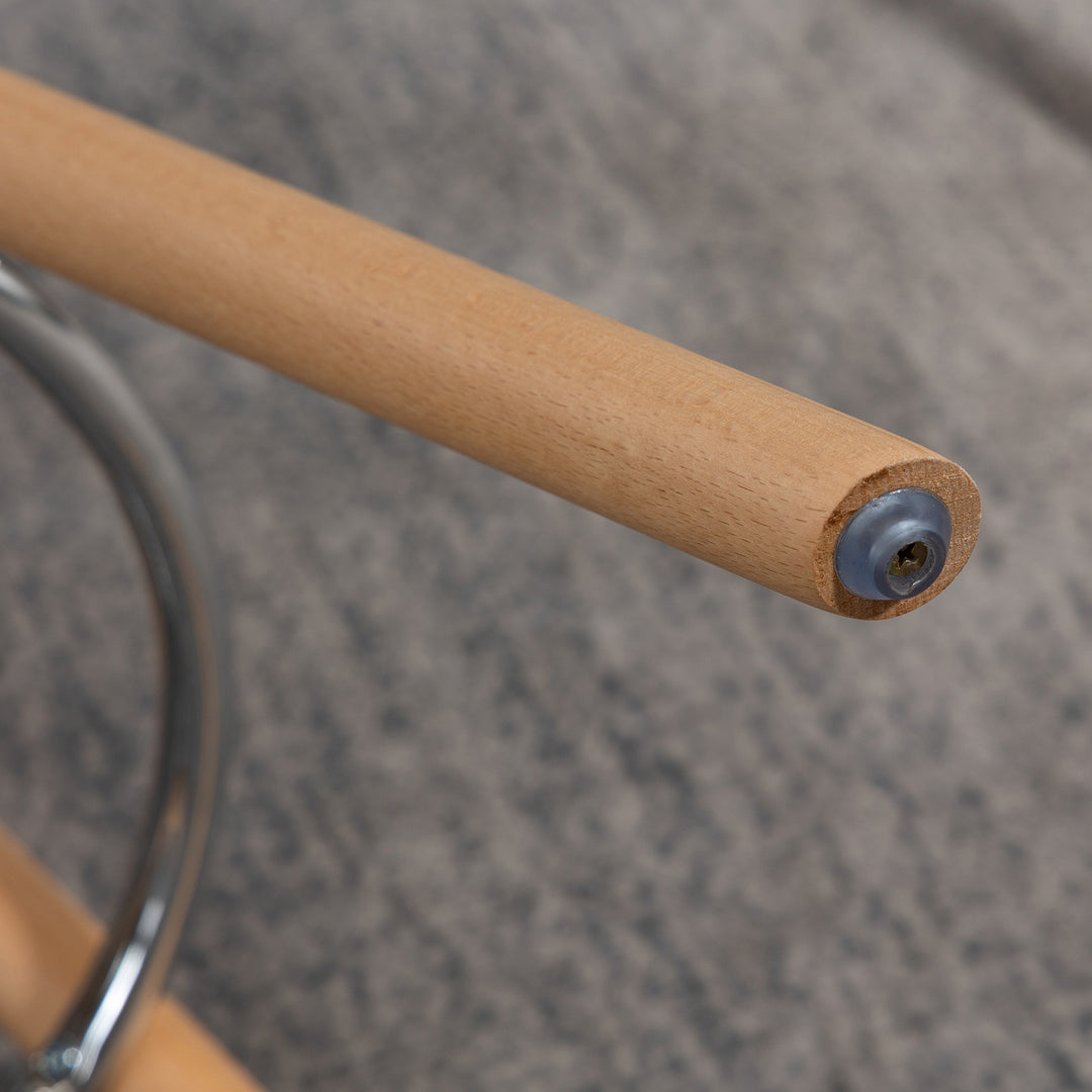 Sæt med 2 barstole, skandinavisk design, fodstøtte, 38,5 cm x 42,5 cm x 91 cm, natur + hvid