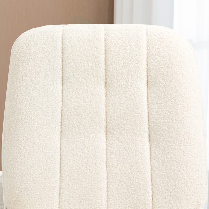 Gyngestol med sherpa fleece 63 cm x 95 cm x 97 cm natur + creme