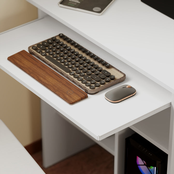 Computerbord, skrivebord, spånplade, metal, 80 x 45 x 75 cm, hvid