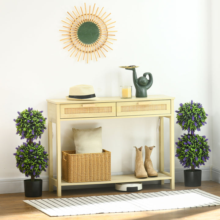 Sæt med 2 kunstige planter, uv-resistent kunstig plante i en urtepotte, 70 cm stueplante til stue, have