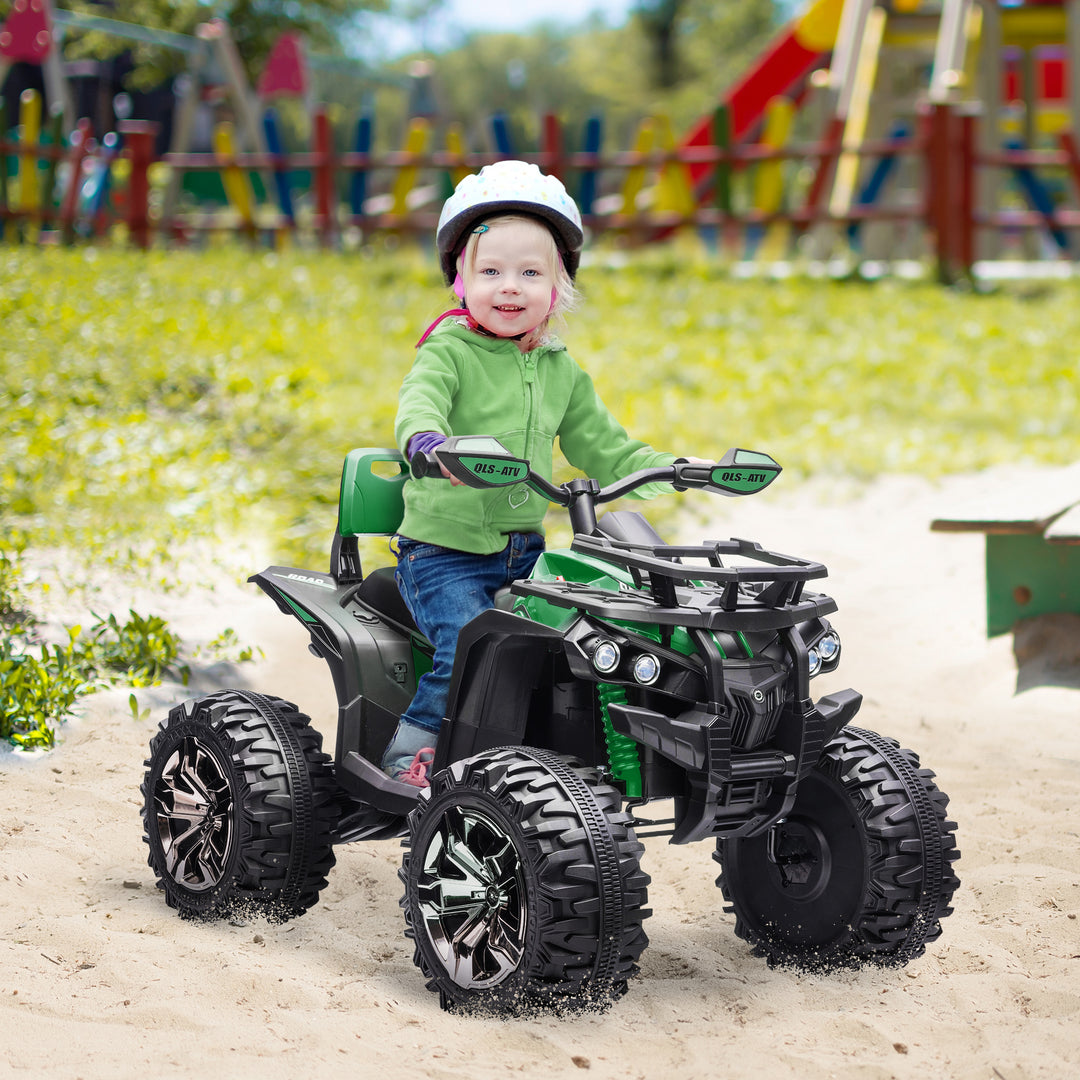 Elektrisk ATV til børn, med lys- og musiktilslutning, 3-8 km/t, til alderen 3-5, grøn