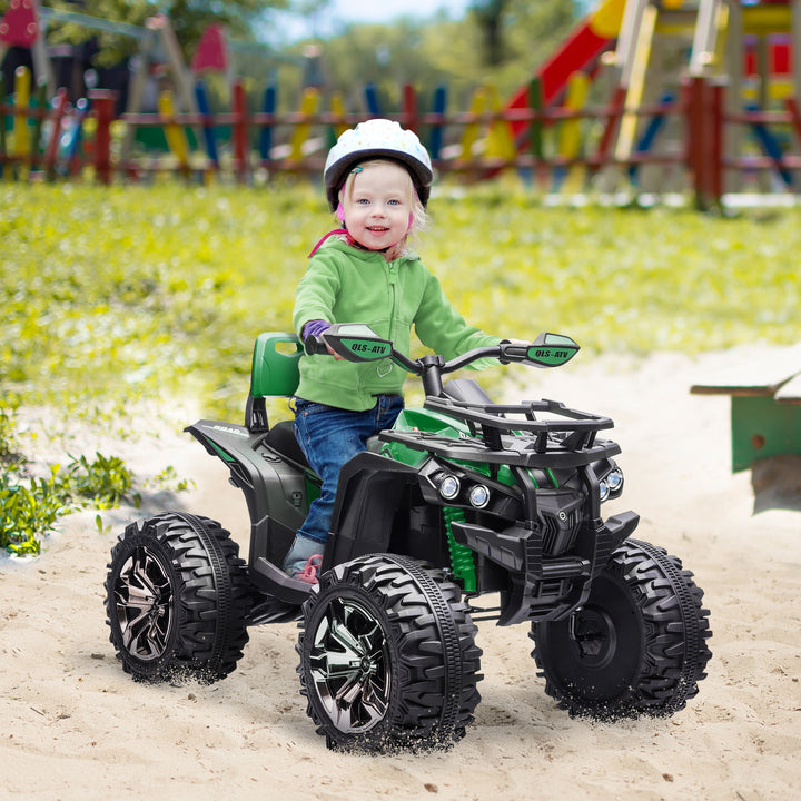 Elektrisk ATV til børn, med lys- og musiktilslutning, 3-8 km/t, til alderen 3-5, grøn