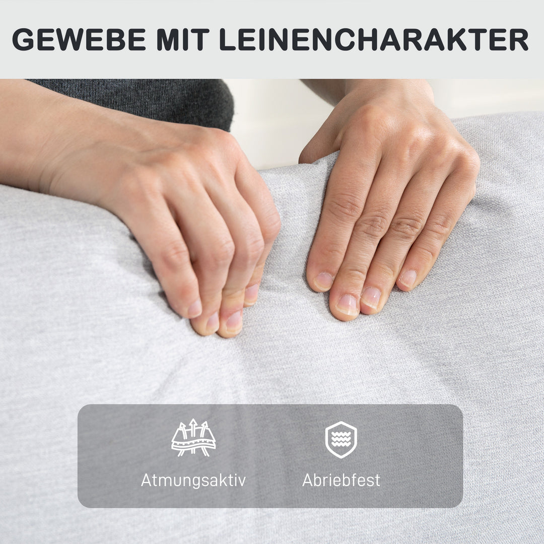 Justerbar lænestol med fodstøtte, moderne polstret stol, lysegrå