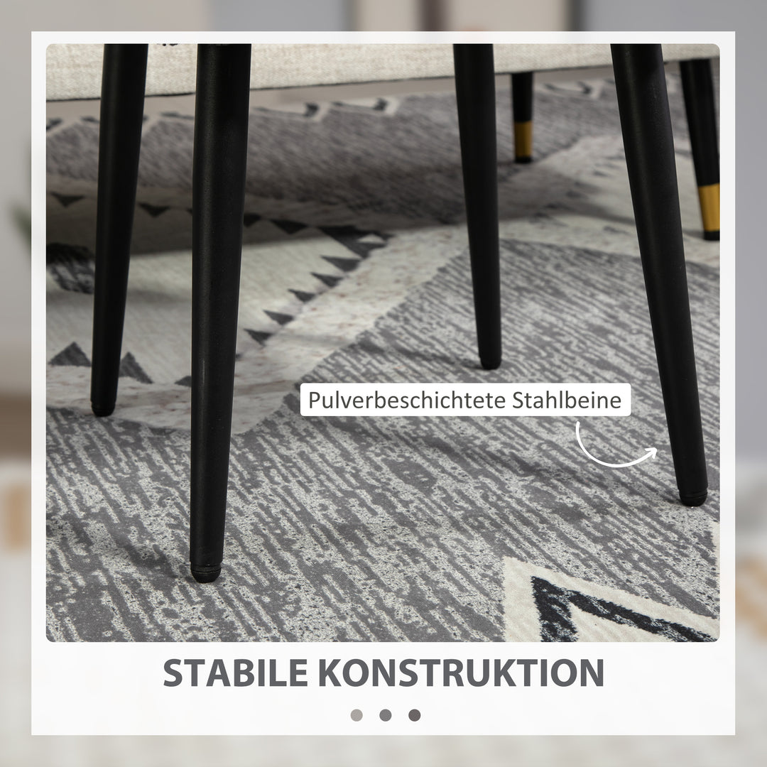 Skammel, fodstøtte, polstret sæde, kashmirlook, stålben, 42 x 42 x 47 cm, mørkegrå