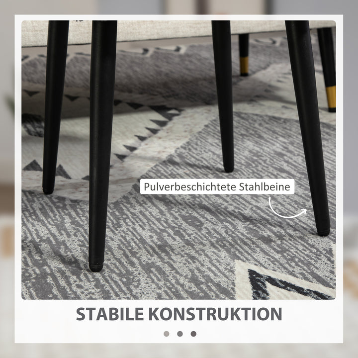 Skammel, fodstøtte, polstret sæde, kashmirlook, stålben, 42 x 42 x 47 cm, mørkegrå