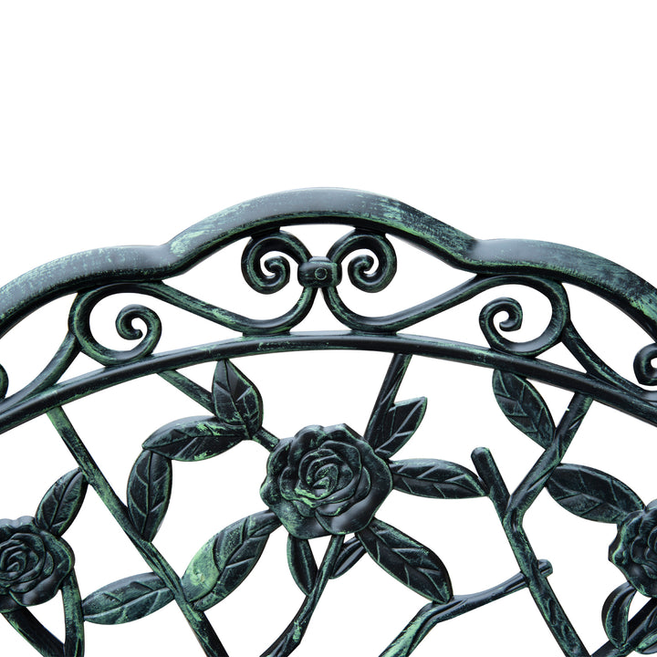 2-Personers havebænk, robust parkbænk med ryglæn, bænk med en lasteevne på 240 kg, havemøbler, 100 x 54 x 78 cm, antikgrøn