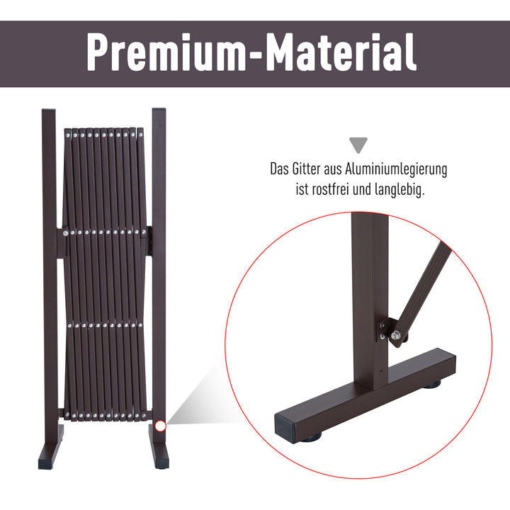 Sakselågebarrier sakselbarrier udtrækkelig 35-300cm havealuminium brun h103,5cm