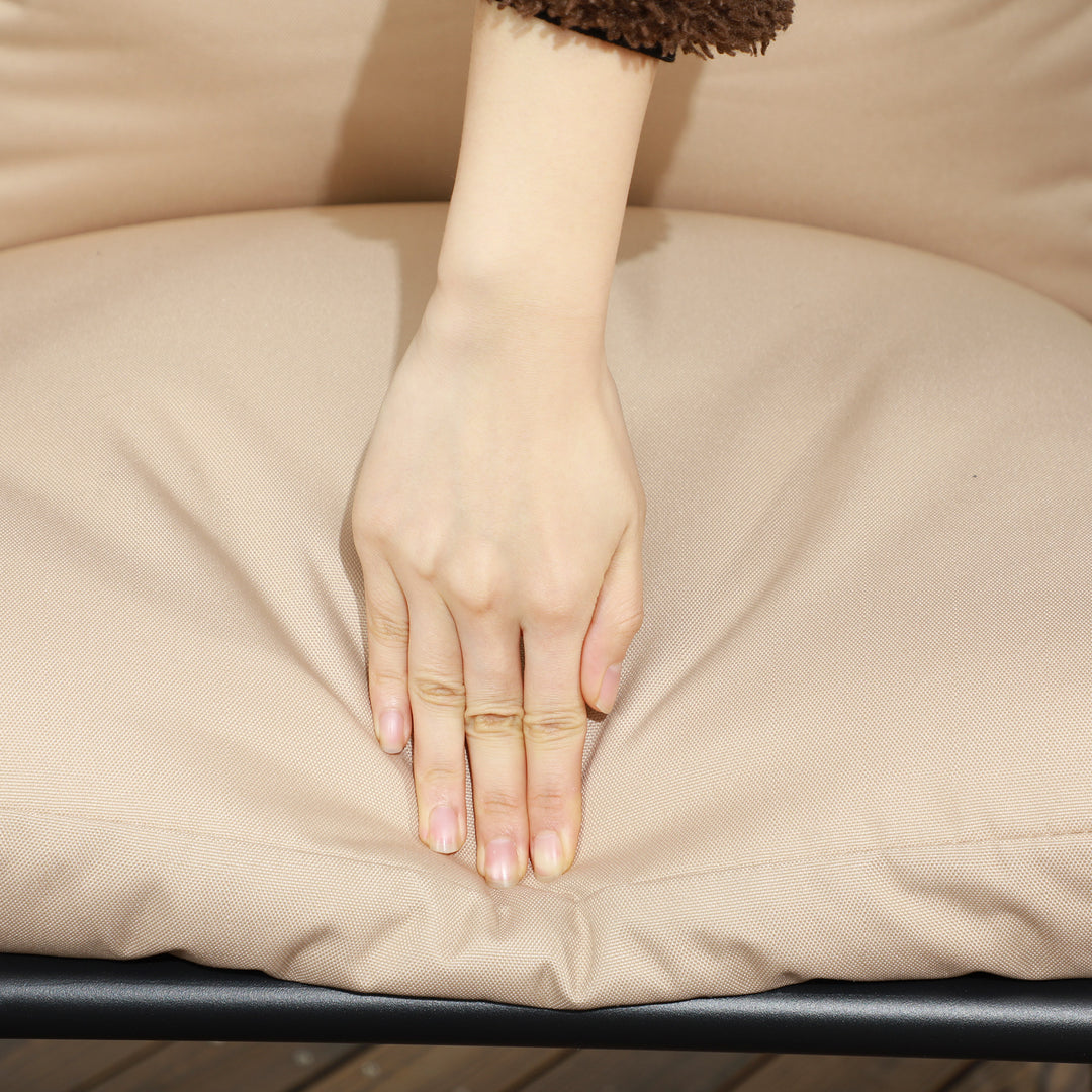 Havesofasæt i rattan, boho-stil, vejrbestandig, 116 cm x 58 cm x 66 cm, kaki